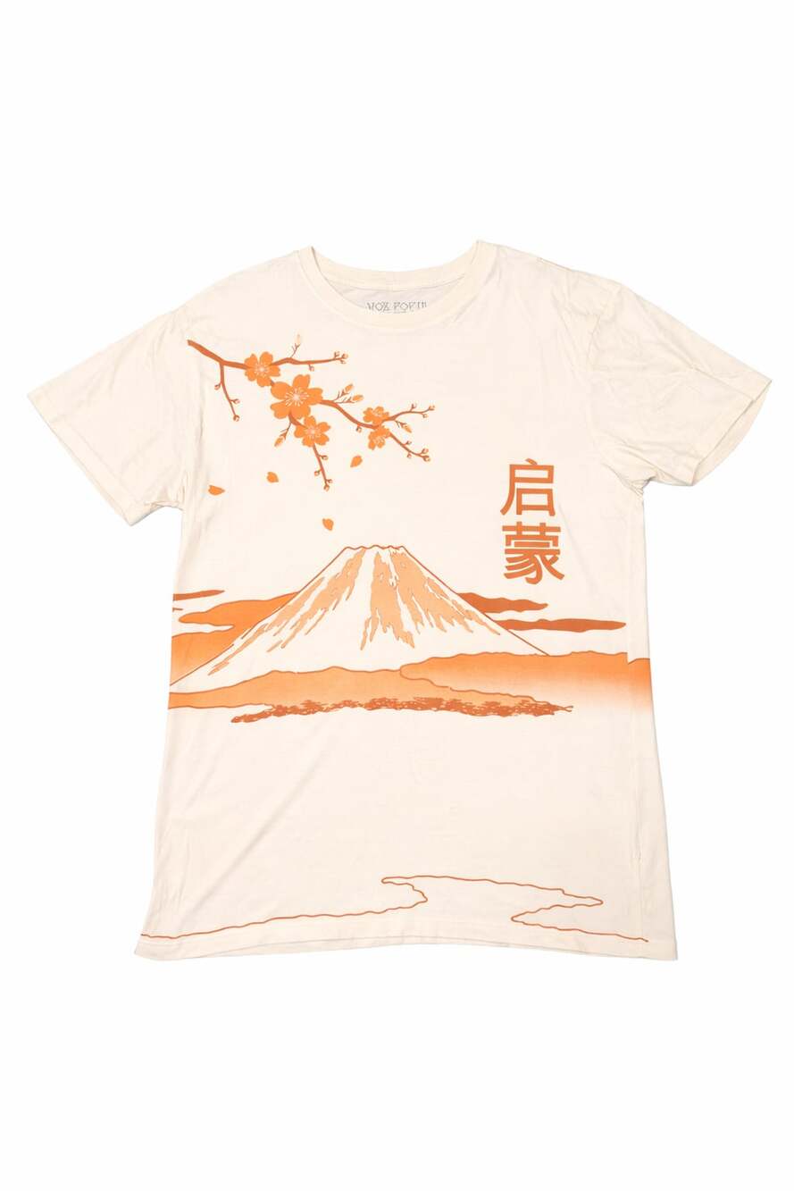 Vox Populi Tokyo Japan Mount Fuji and Sakura Cherry Blossom Graphic T-Shirt (Tee